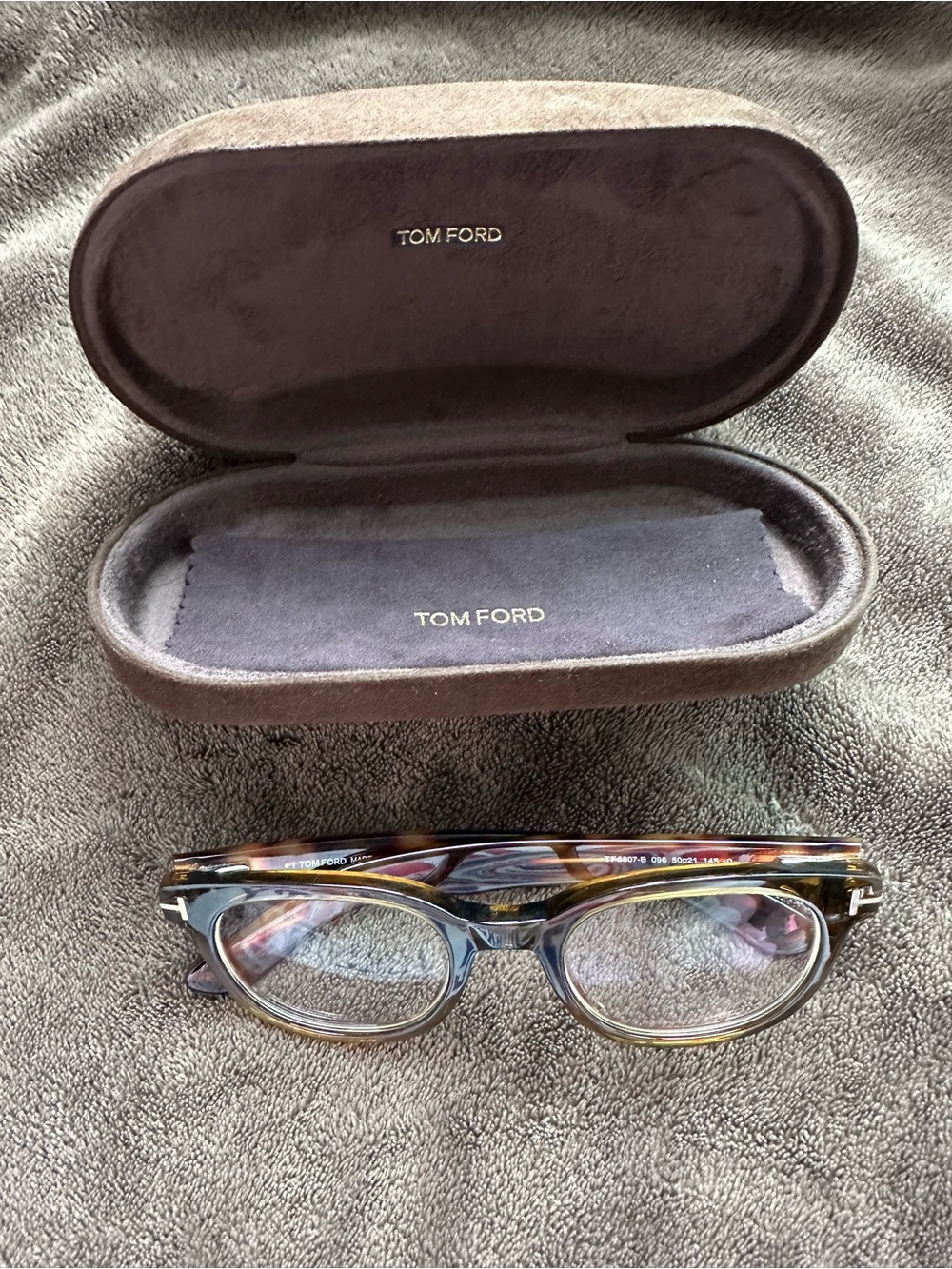 Tom Ford Multitone Tortoiseshell Round Optical Glasses with Case